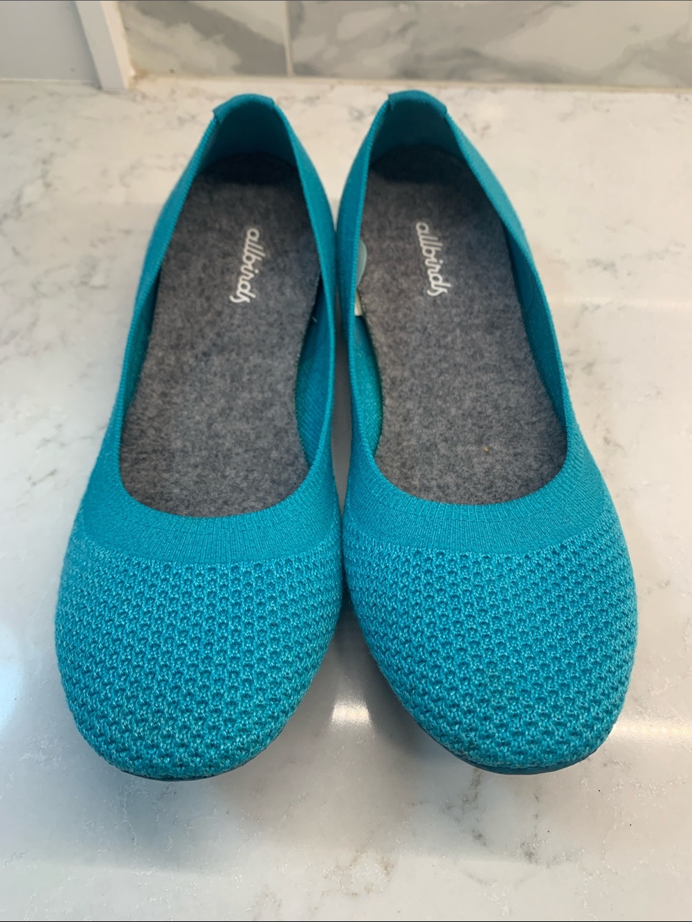 Allbirds Tree Breezers Knit Turquoise Ballet Shoes Size 7.5 - Picture 3 of 8